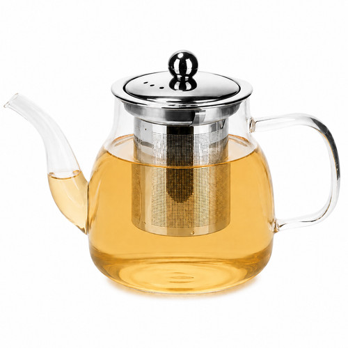 Glass teapot with infuser - with,