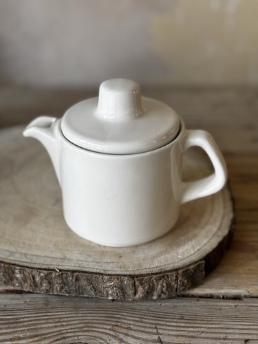 White ceramic teapot cup - white,