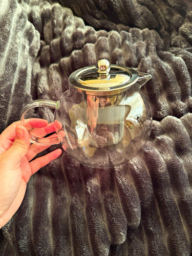 Clear glass teapot - clear, with