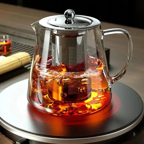 Heat resistant glass tea pot - heat,