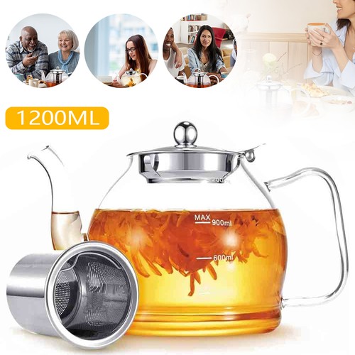 Teapot glass tea pot 1200ml - tea,