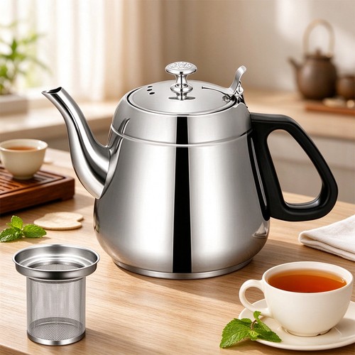 Stainless steel teapot - steel,