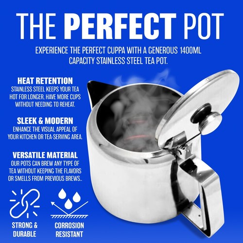 Stainless steel 16oz tea - steel, pot