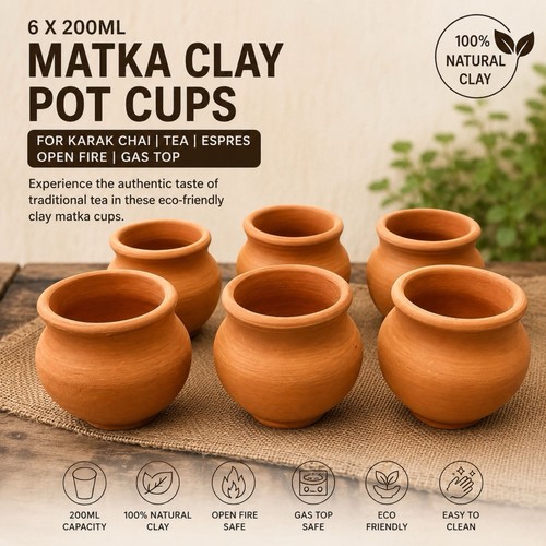 200ml matka clay pot - x,