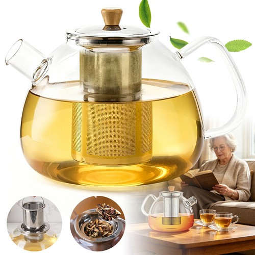 Clear glass teapot - clear,