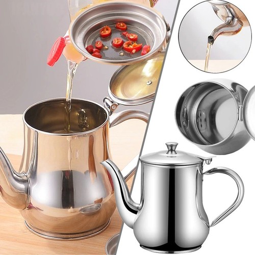 Stainless steel metal teapot - stainless,