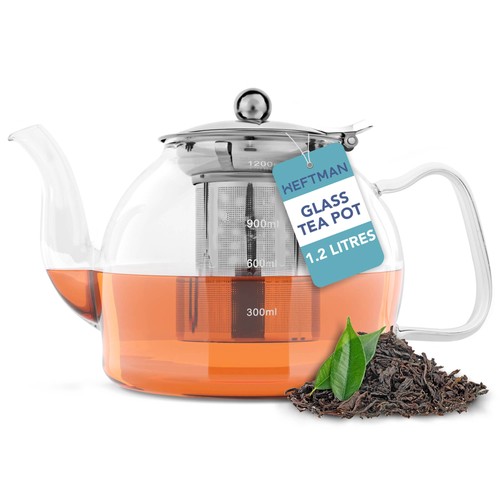 Heftman clear glass teapot - heftman,