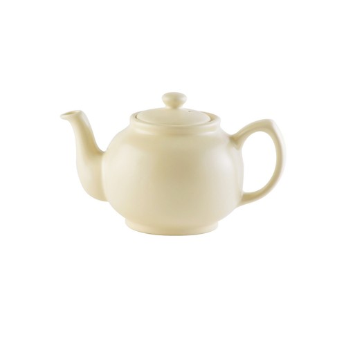 Stoneware teapot matt cream - stoneware,