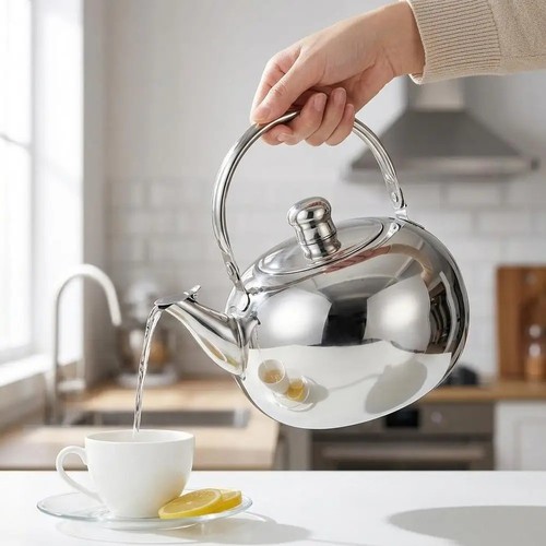 Stainless steel teapot - stainless,