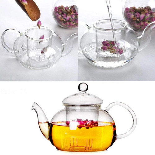 Heat resistant glass tea pot - glass,