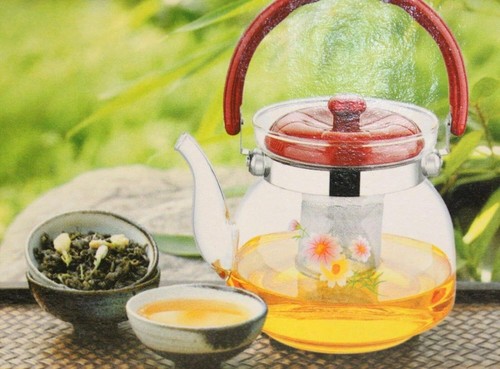 Glass teapot with handle - teapot,