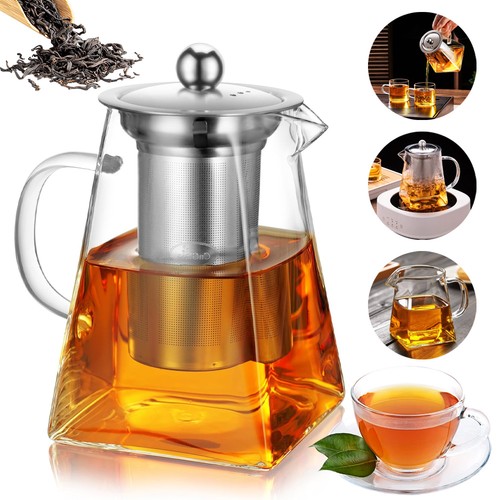 Glass teapot with infuser - with,