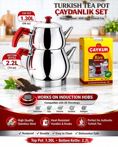 Traditional turkish caydanlik - traditional,