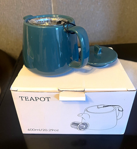 Blue glossy ceramic - ceramic, teapot
