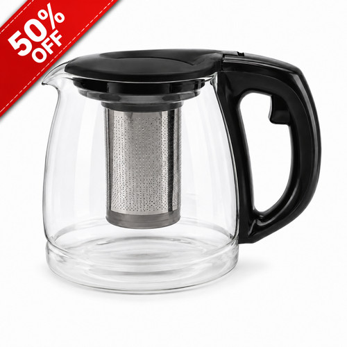 Glass teapot with - glass,