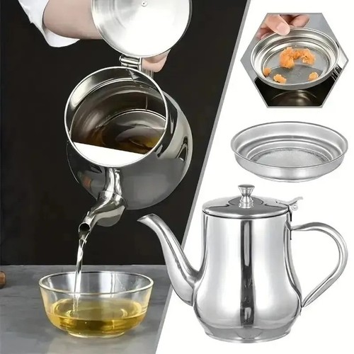 Stainless steel metal teapot - stainless,